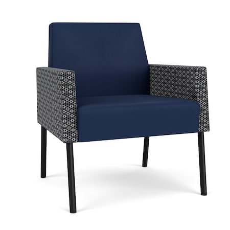 Lesro Mystic Lounge Reception Guest Chair, Black, MD Ink Back, MD Ink Seat, RS Echo Arm Panels ML1101